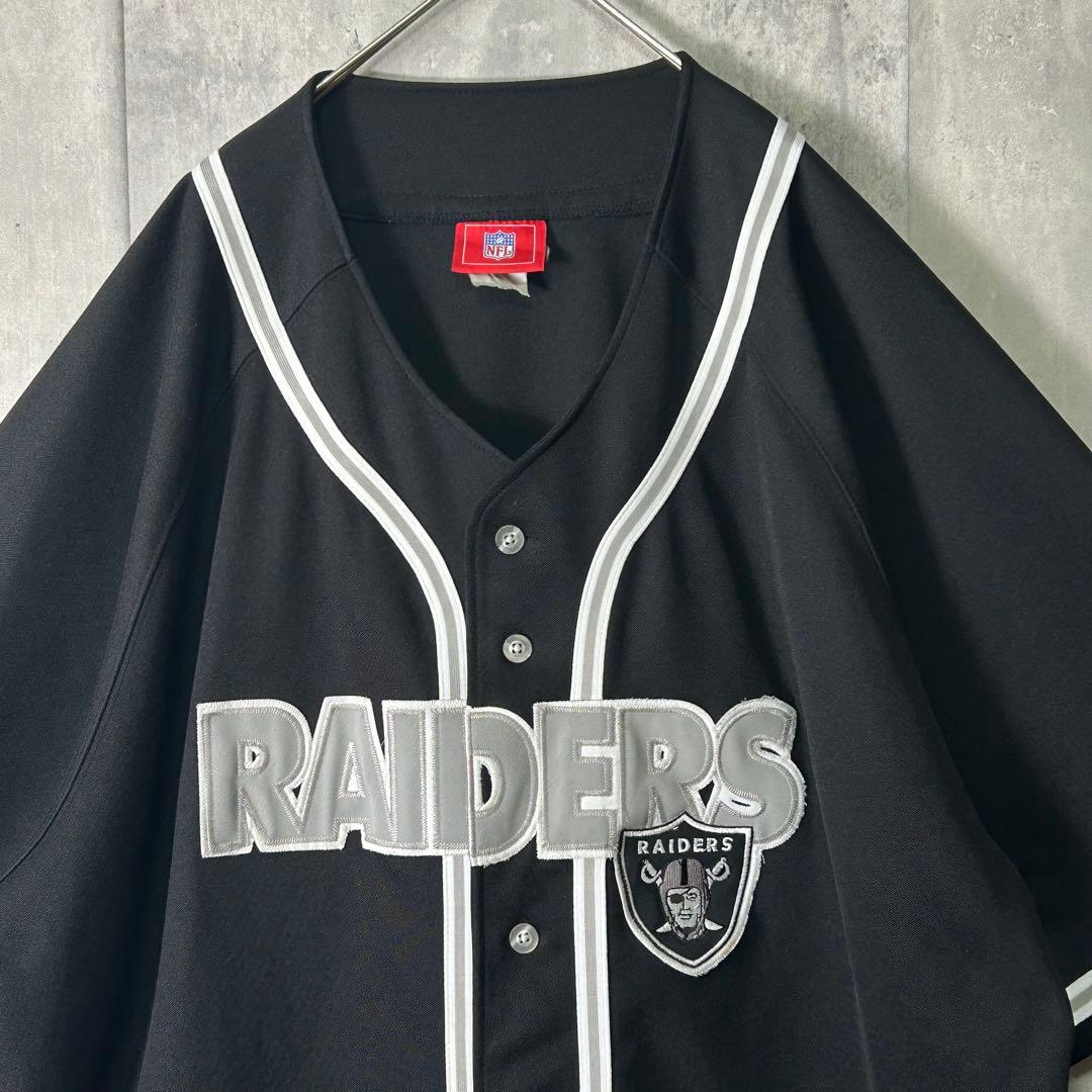希少 NFL Raiders ベースボールシャツ 刺繍 ジャージ 黒
