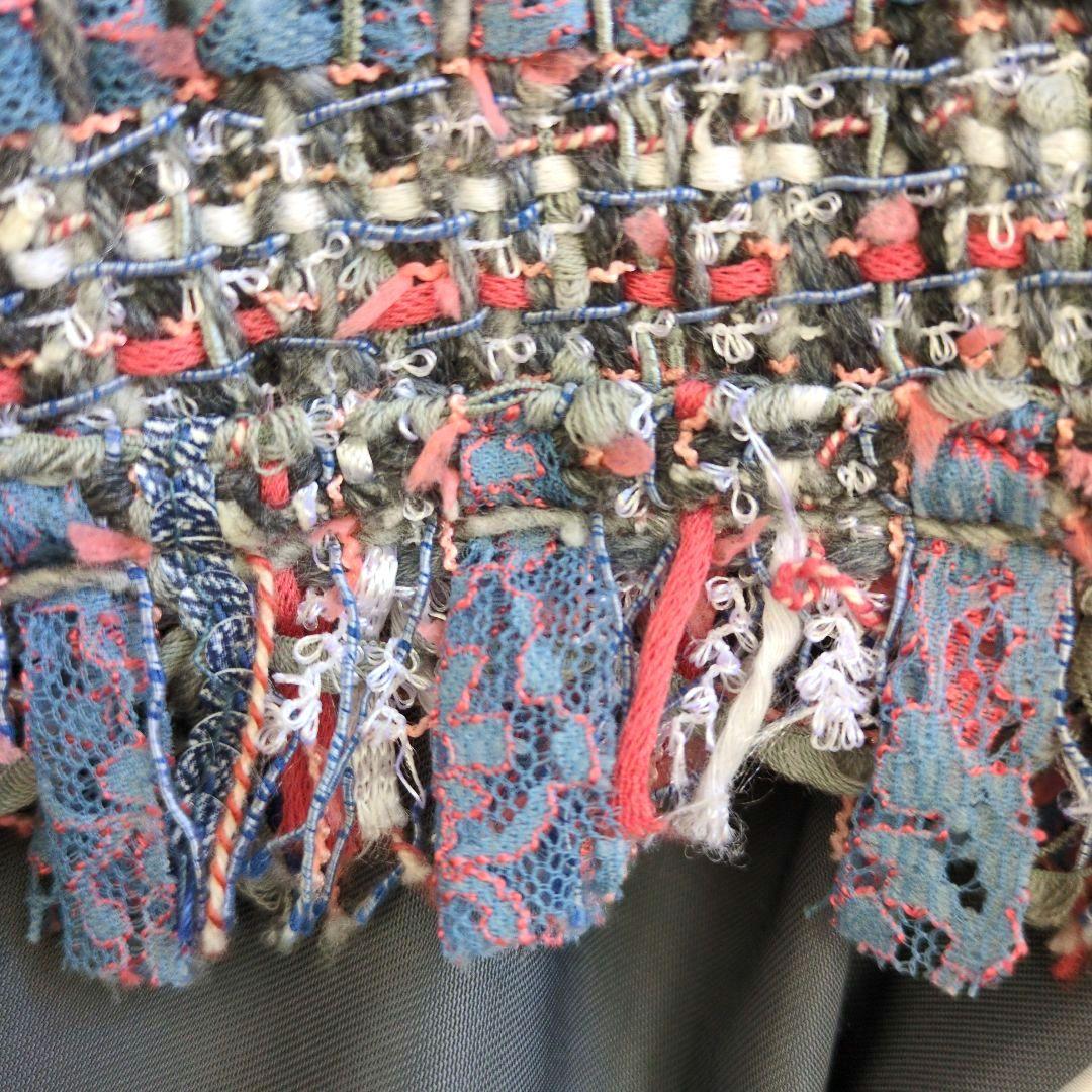 美品Rene 36　ファンシー　ツイード　ワンピース　ピンクパープル系ACT3