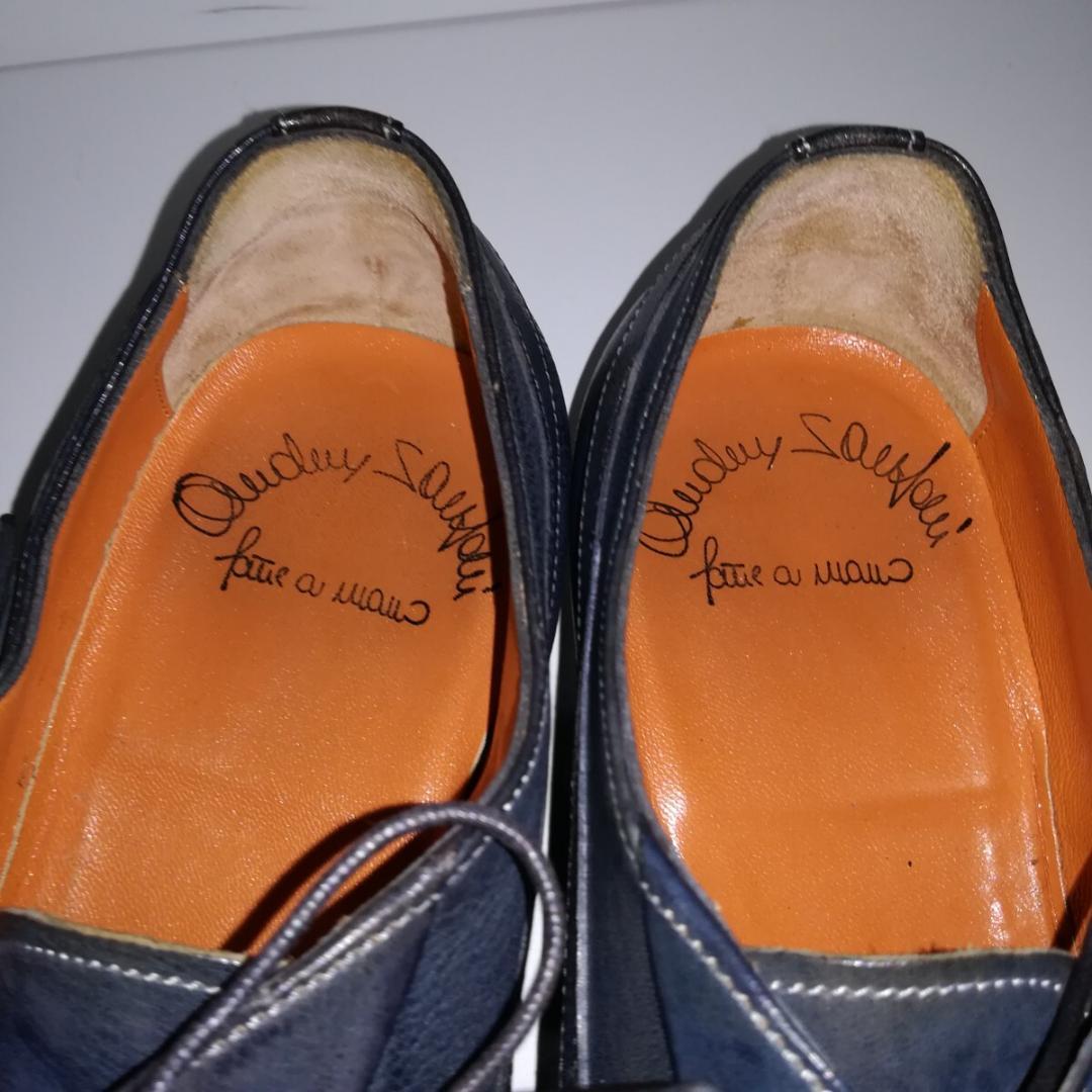 d0227 良品 値下げ不可 サントーニ ウイングチップ 8 1/2 ネイビー