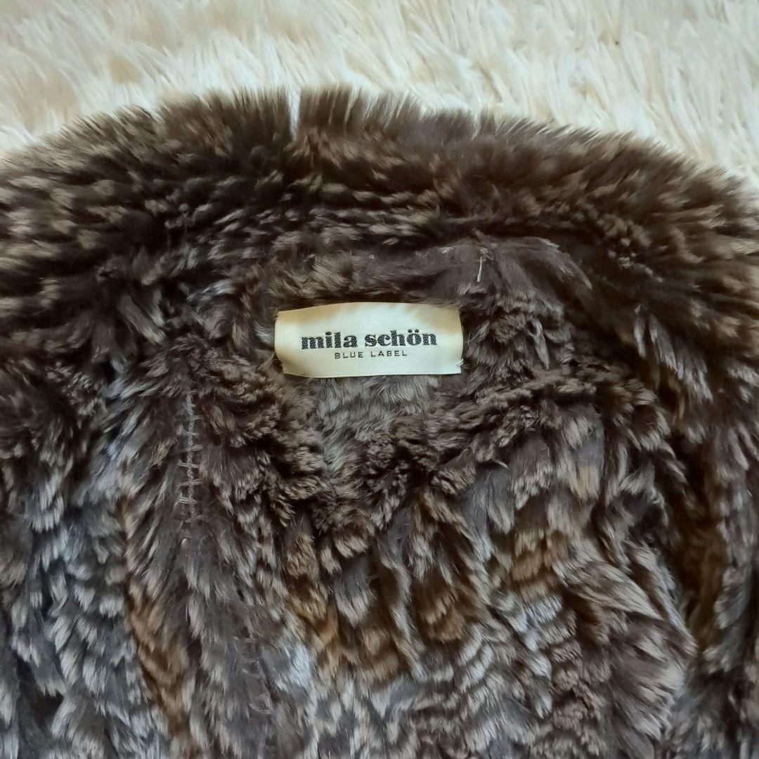ミラショーン 最高級 レッキスラビットファー ポンチョ ケープ フリーサイズ