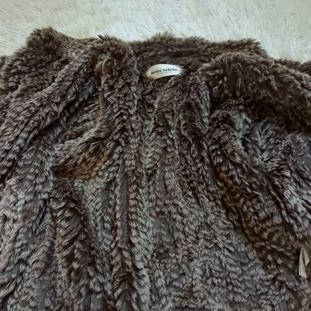 ミラショーン 最高級 レッキスラビットファー ポンチョ ケープ フリーサイズ