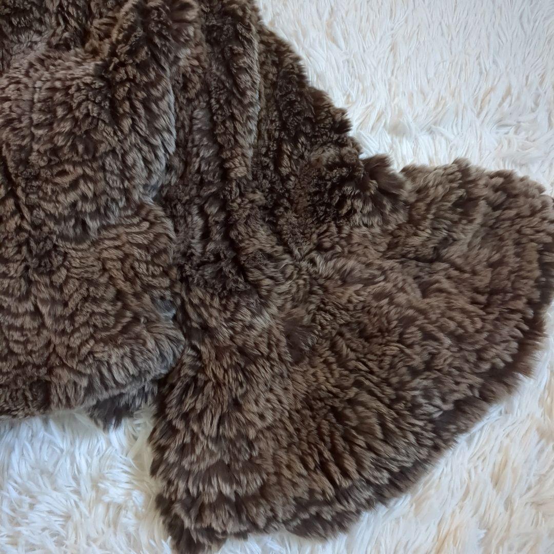 ミラショーン 最高級 レッキスラビットファー ポンチョ ケープ フリーサイズ