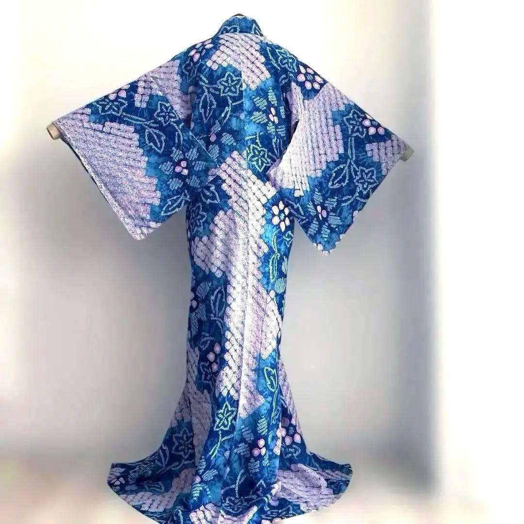 つくし 有松鳴海絞り・蜘蛛絞り浴衣　身丈157cm ピンク　No.-24