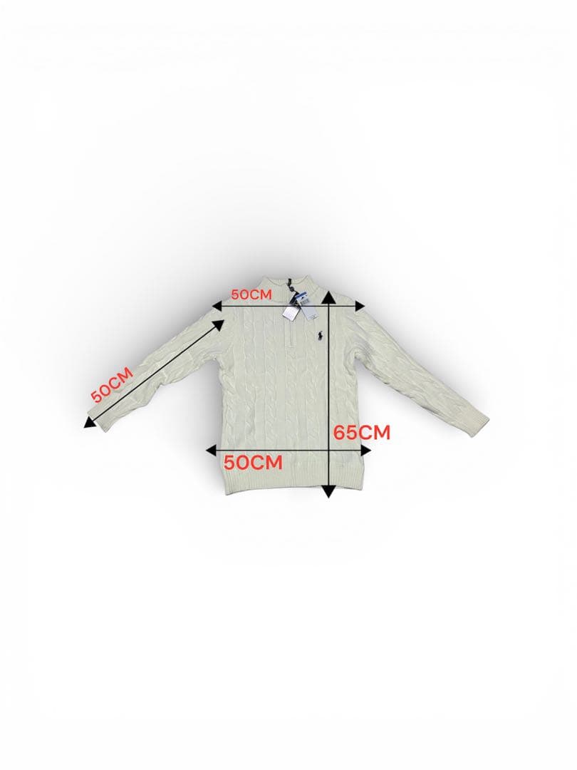 ポロ・ラルフ・ローレン ホワイト ケーブルニットセーター