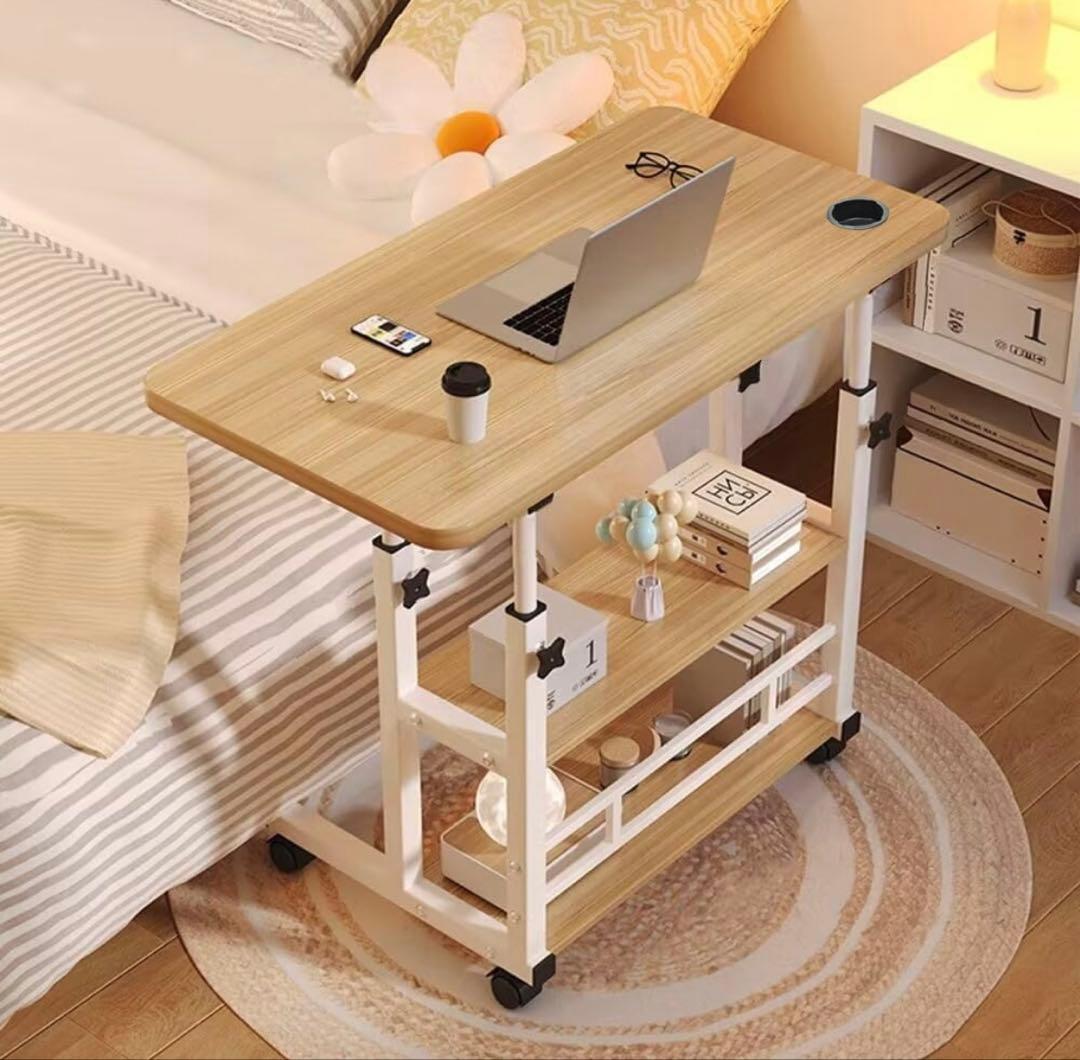 サイドテーブル 昇降式サイドテーブル 移動式デスク寝台脇の机 介護用ベッドデスク
