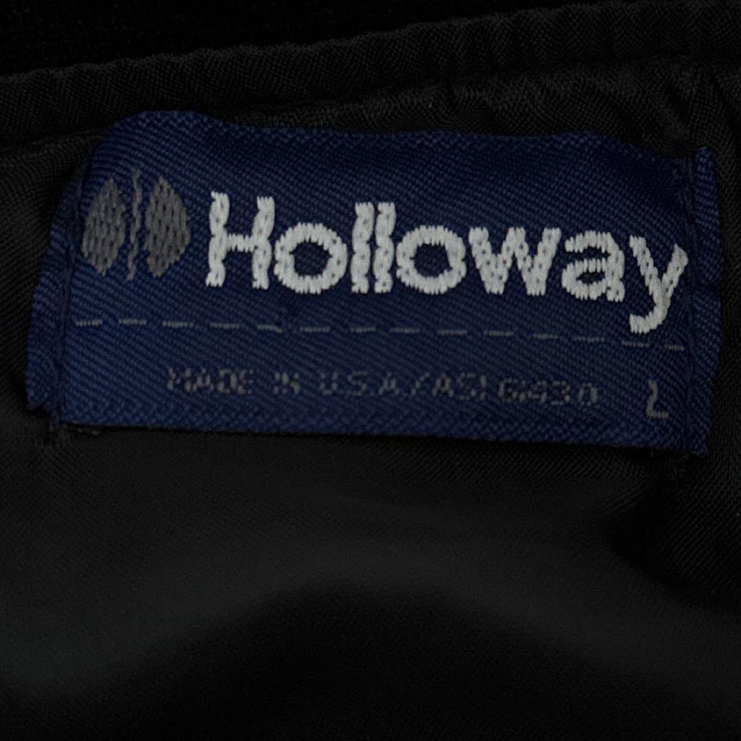 h*読様 80s Holloway USA製 企業ロゴ ナイロンジャケット 黒