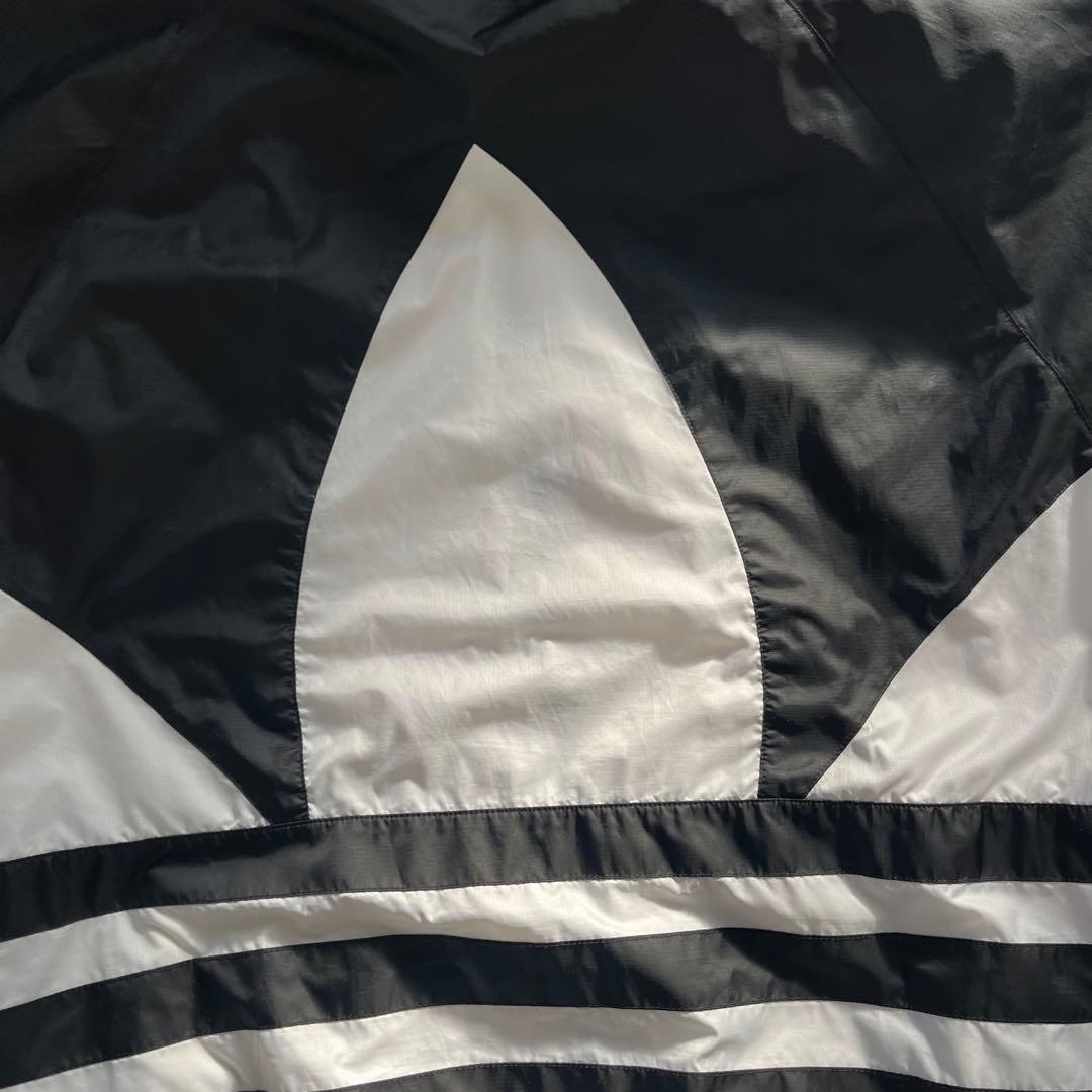 アディダス ビッグトレフォイル ナイロンジャージ 白黒 XL