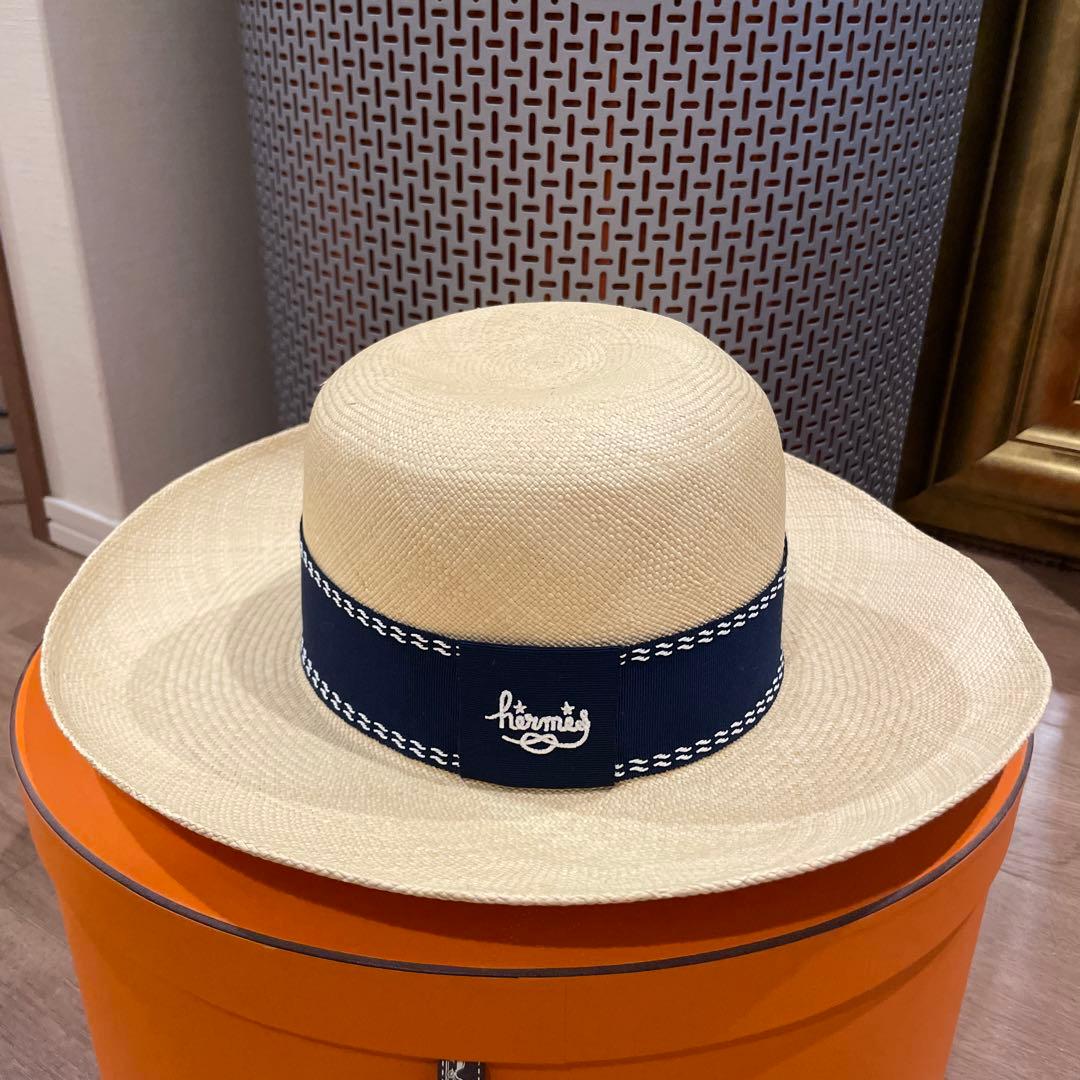 Hermès 麦わら帽子 ストローハット　58