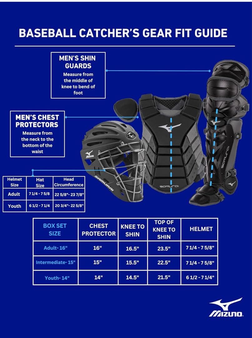 USAミズノSamurai 硬式用 キャッチャー防具3点セット