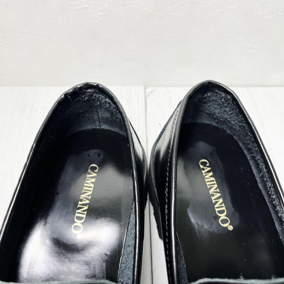 カミナンド US6 ローファー　厚底 ブラック