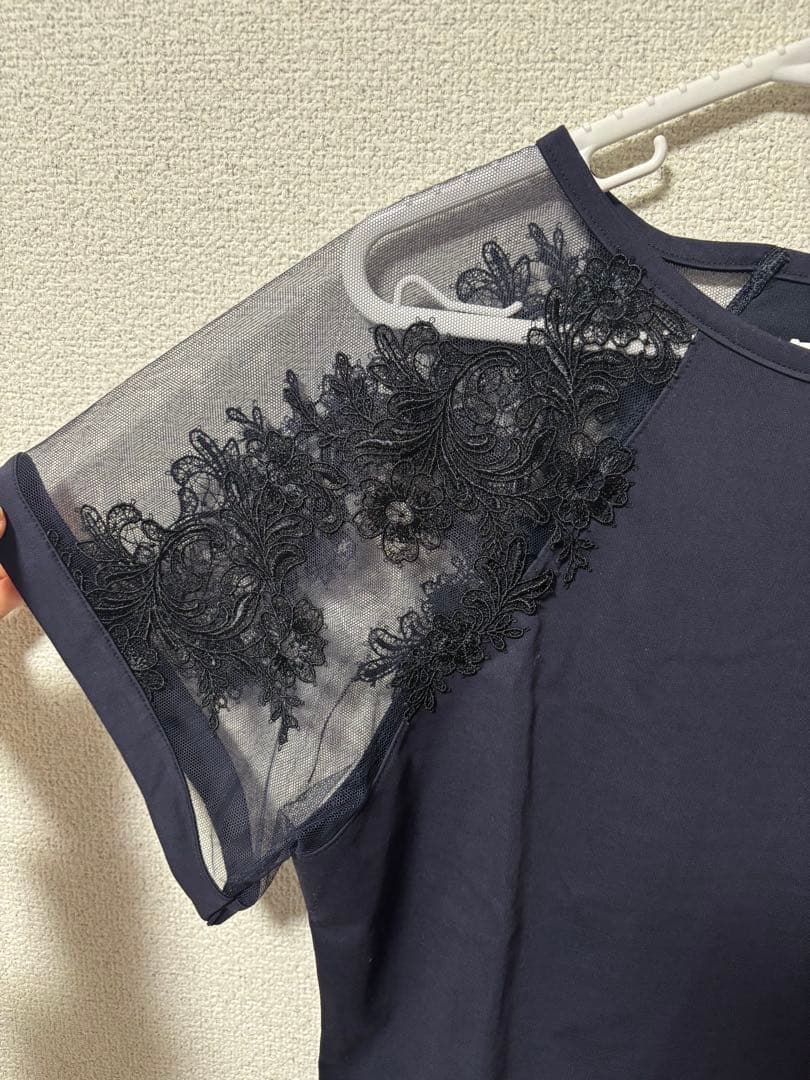 ワコール Yue レース Tシャツ ネイビー Mサイズ