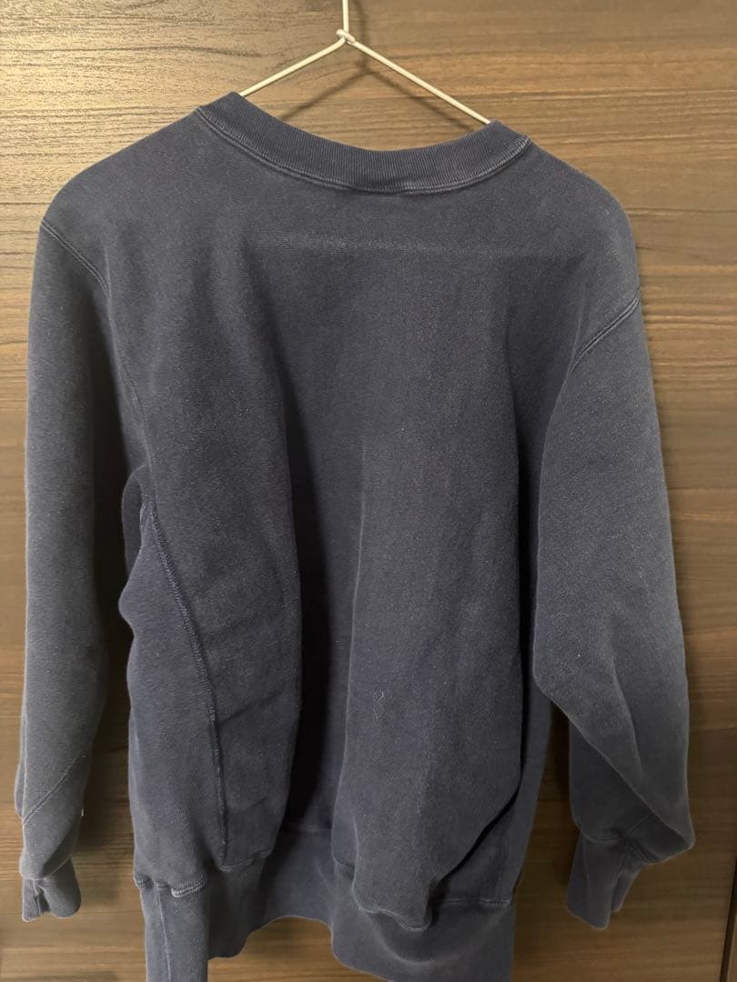 Champion リバースウィーブ 90s スウェット ネイビー 3段プリント