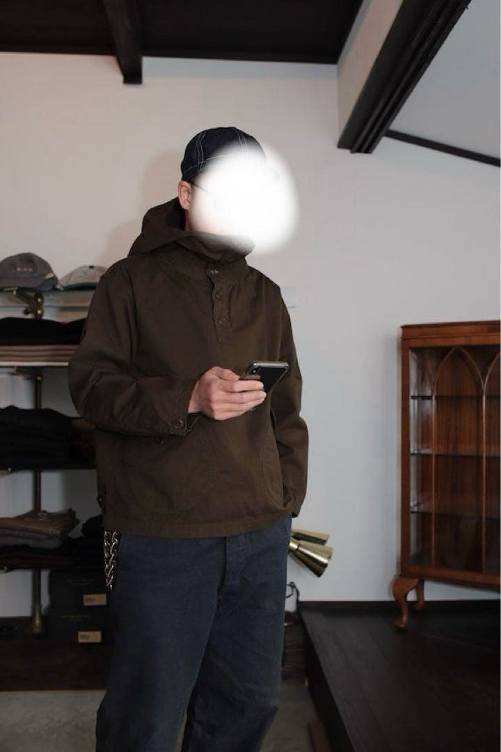 ブラックサインPARAFFIN DECK SHIRT サイズ38ハイドグリーン