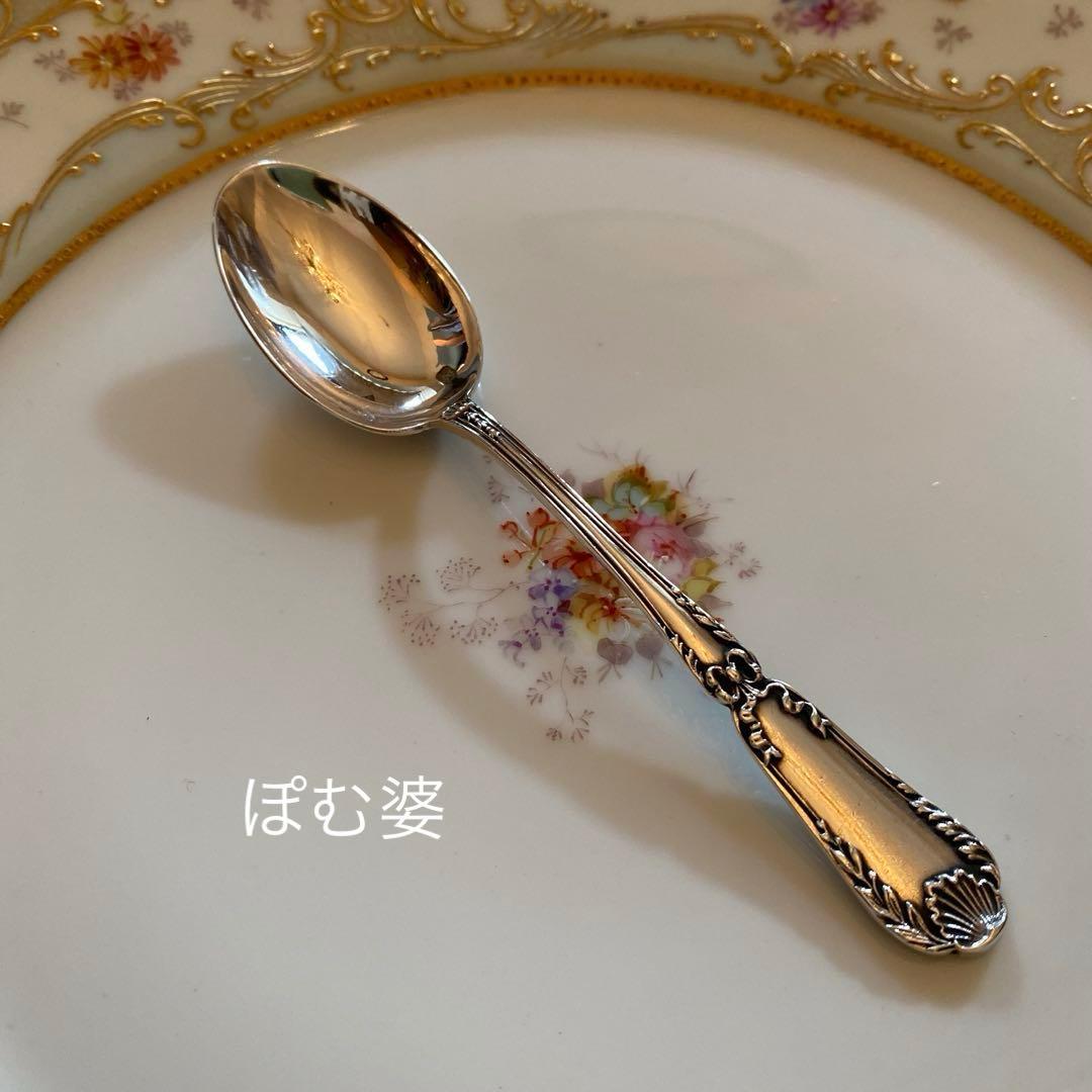 【ピュイフォルカ】純銀スプーン／アイスクリーム３本＋コーヒー２本「ポンパドール」
