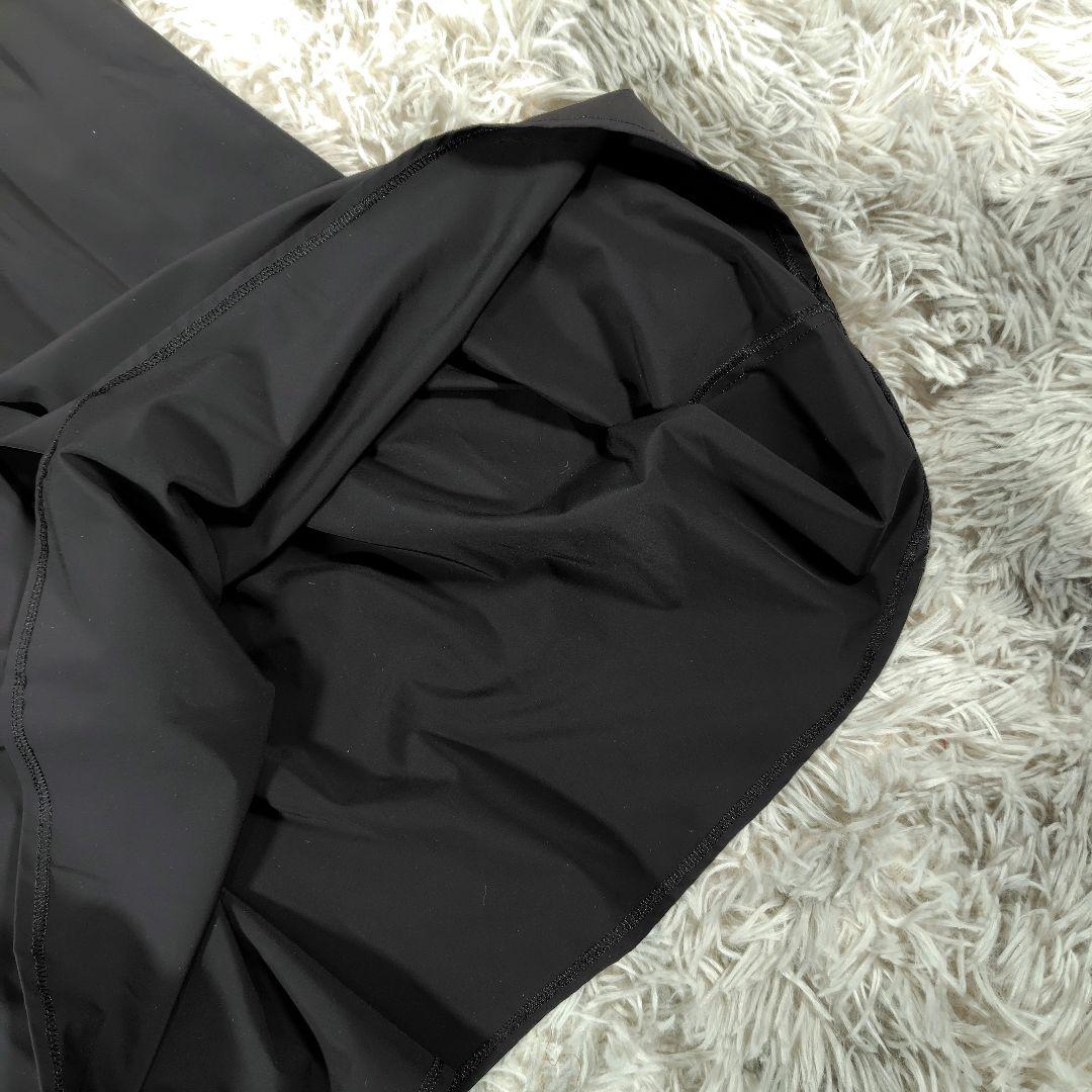 スペッチオ◎ロングワンピース プリーツ 長袖 ボートネック 体型カバー お洒落黒