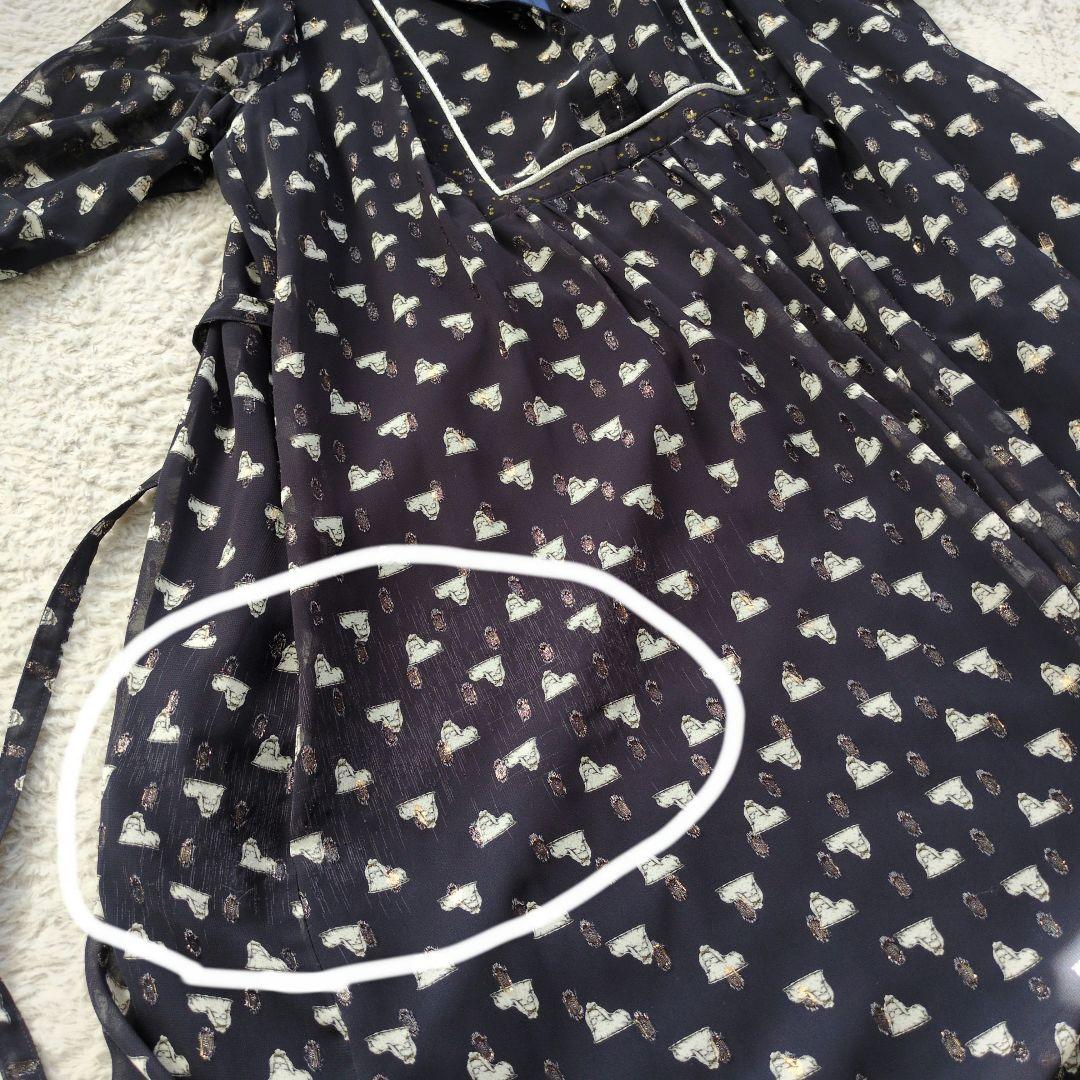 フランシュリッペ キラキラおこりんぼワンピース 犬 ネイビー FL5