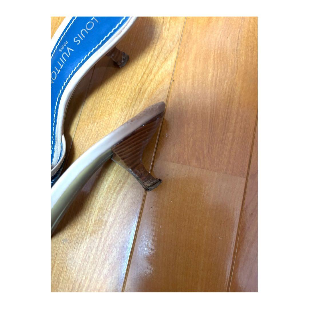 ルイヴィトン　モノグラム　デニム　リボン　ミュール　サンダル (サイズ36)