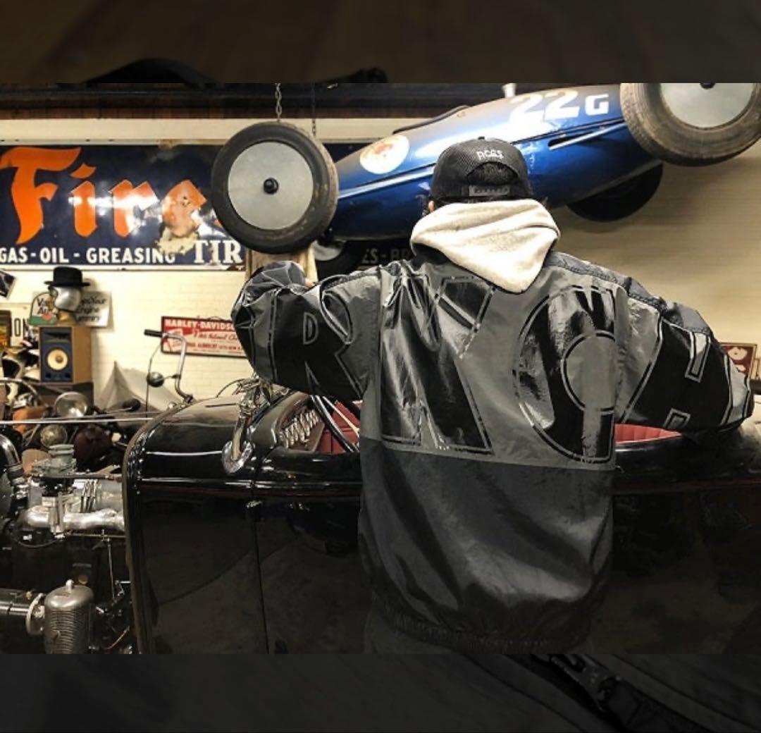 ポークチョップナイロンジャケット ブラック/グレー