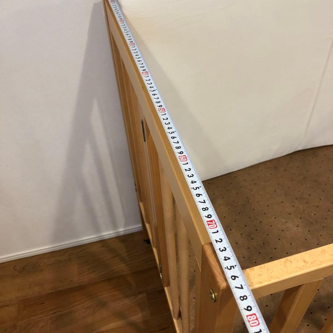 【極美品】石崎家具　cool 木製ベビーベッド キャスター付き