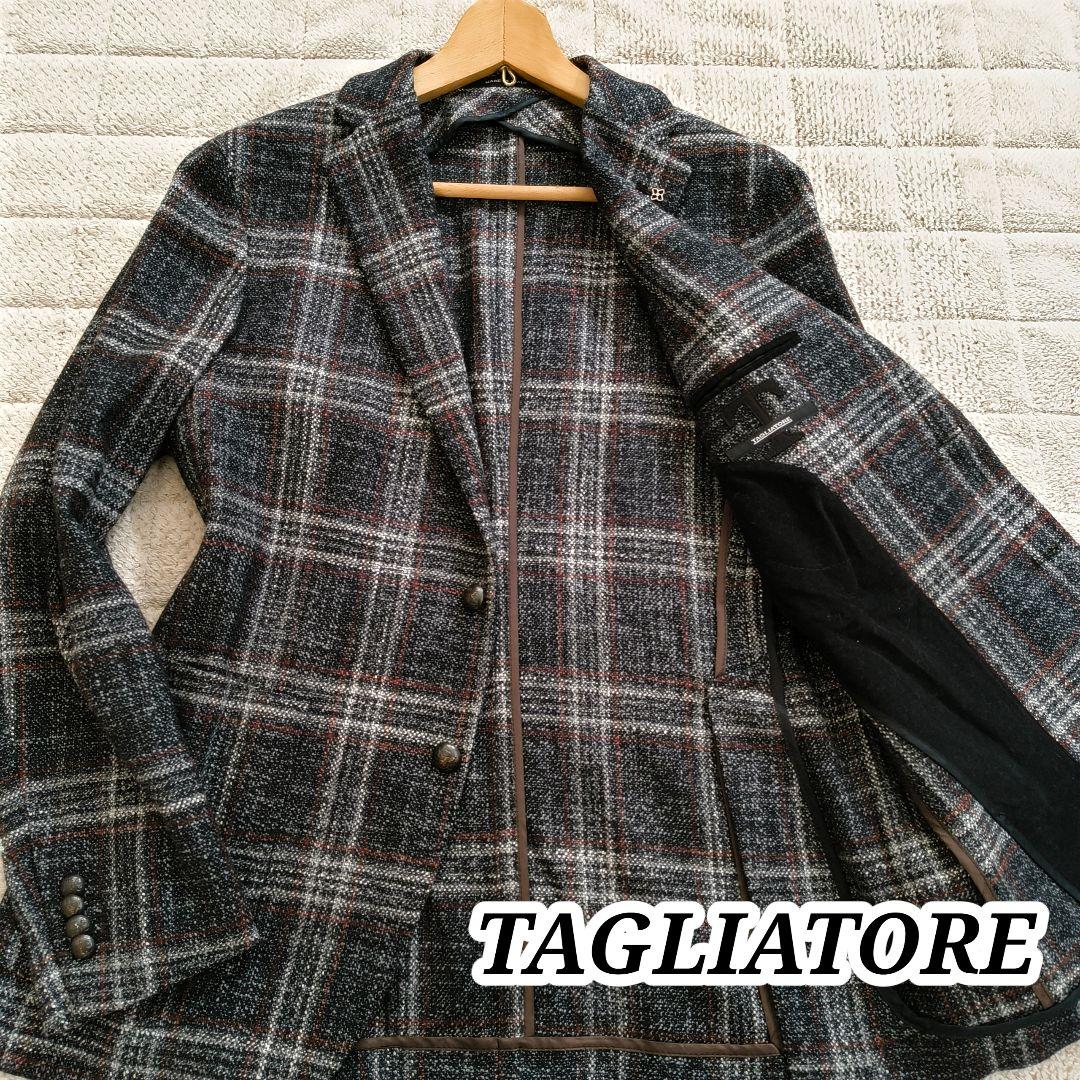 タリアトーレ モンテカルロ シルク混 テーラードジャケット チェック 48
