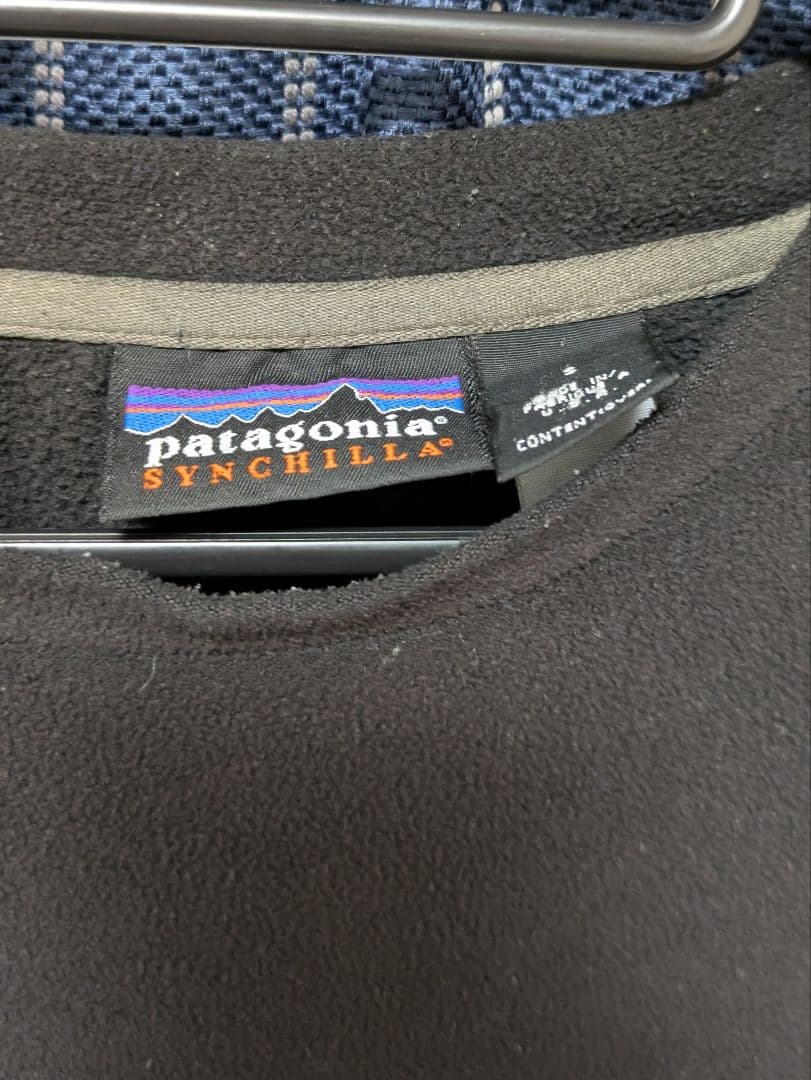 希少　usa製 patagonia　フリースロンT　ブラック　90s スナップT