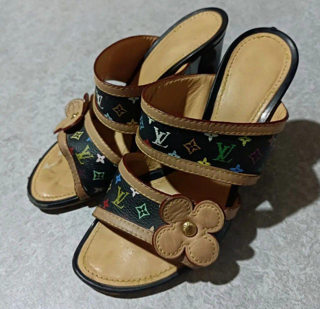 定価約28万 レア【LOUIS VUITTON ヴィトン】マルチカラー サンダル