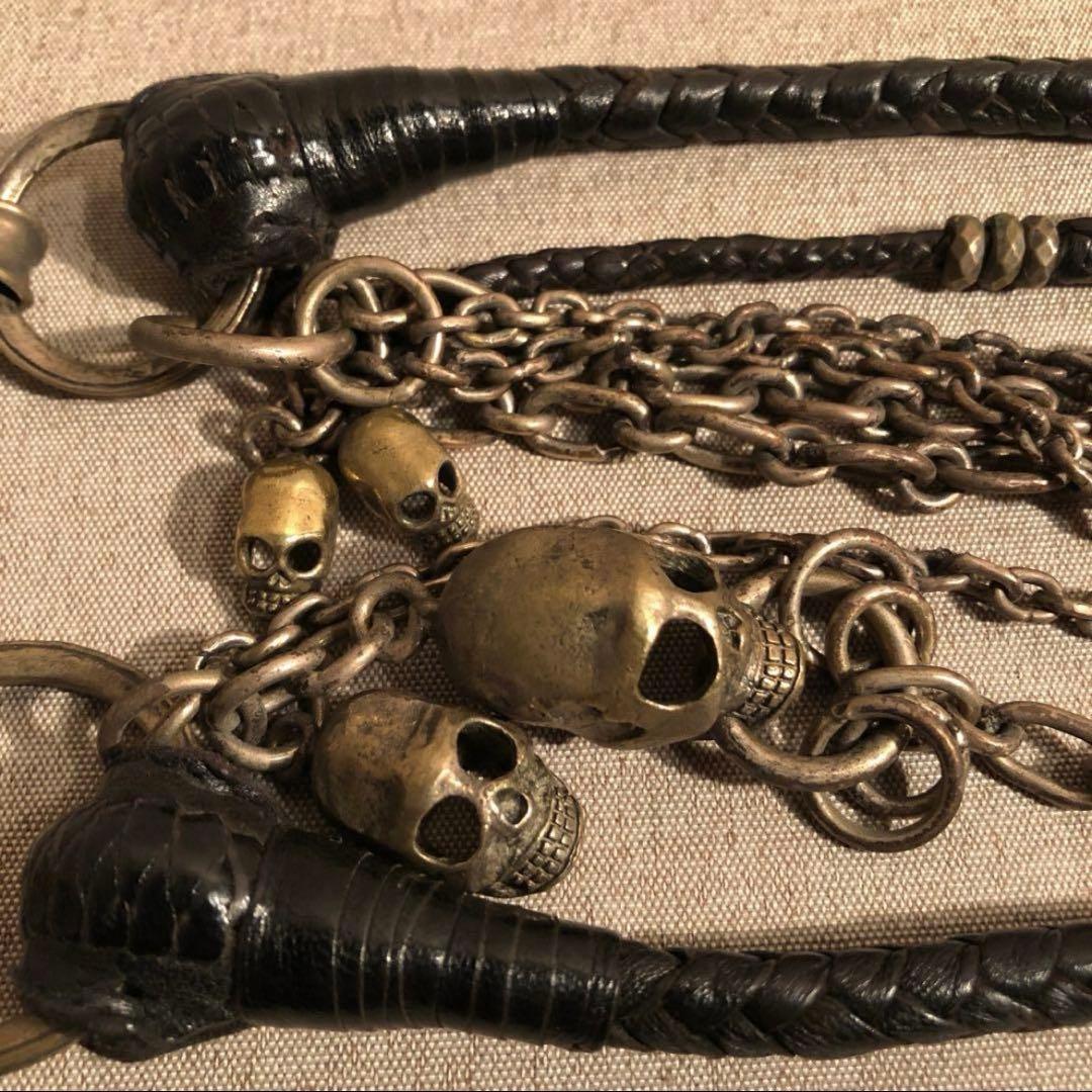【Kmrii】初期 Skull × Leather Wallet Chain