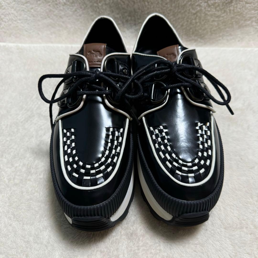 【COACH】美品✨レザーシューズ　23.5cm D-ring スニーカー　厚底