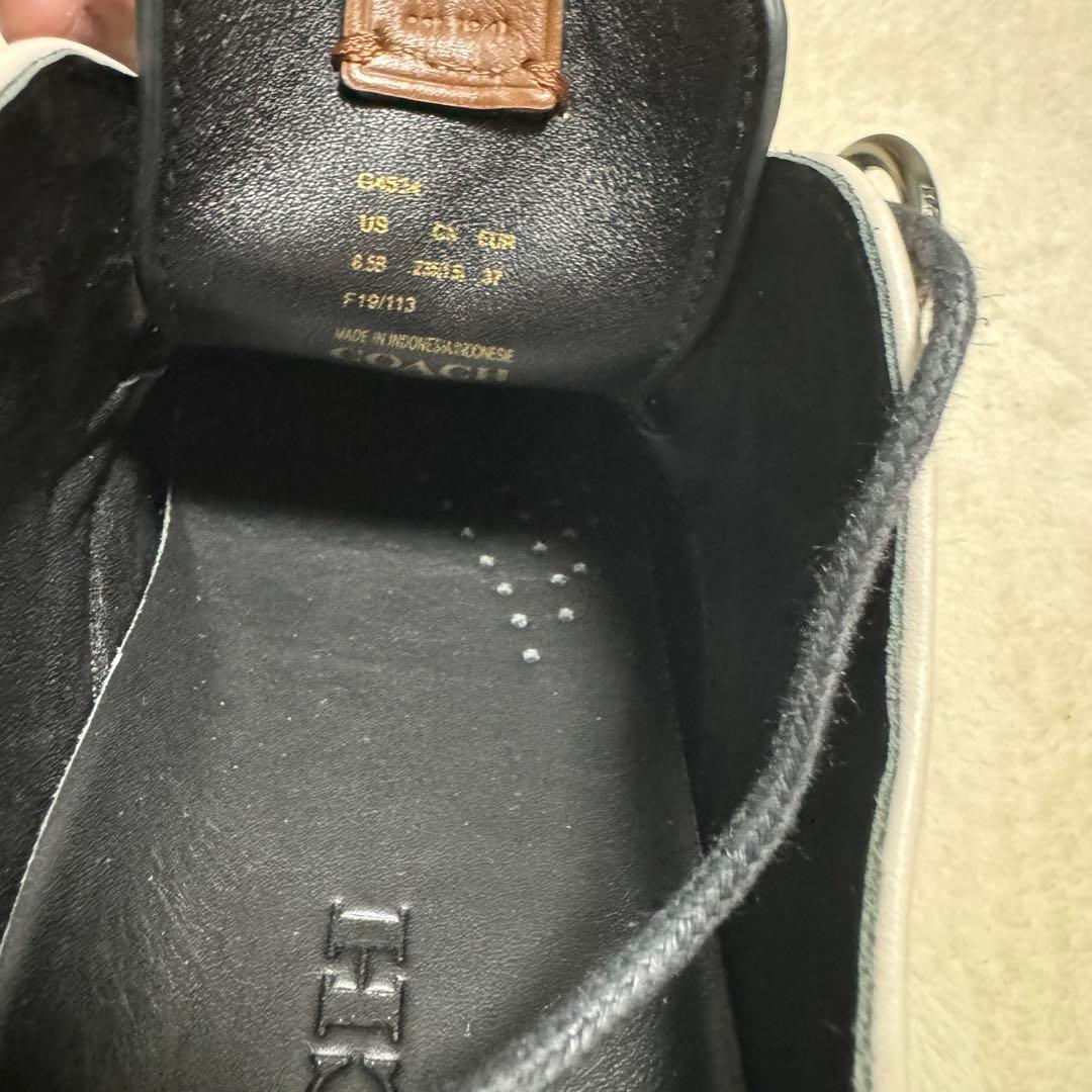 【COACH】美品✨レザーシューズ　23.5cm D-ring スニーカー　厚底