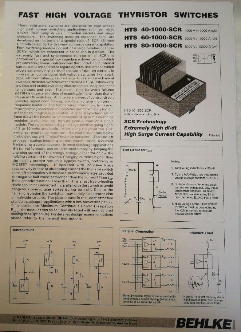 BEHLKE High Voltage Thyristor Switch 新品