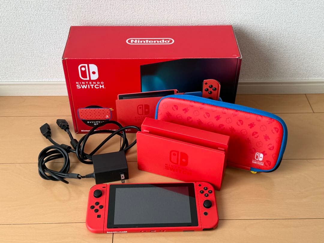 美品 ニンテンドー スイッチ マリオレッド×ブルー セット