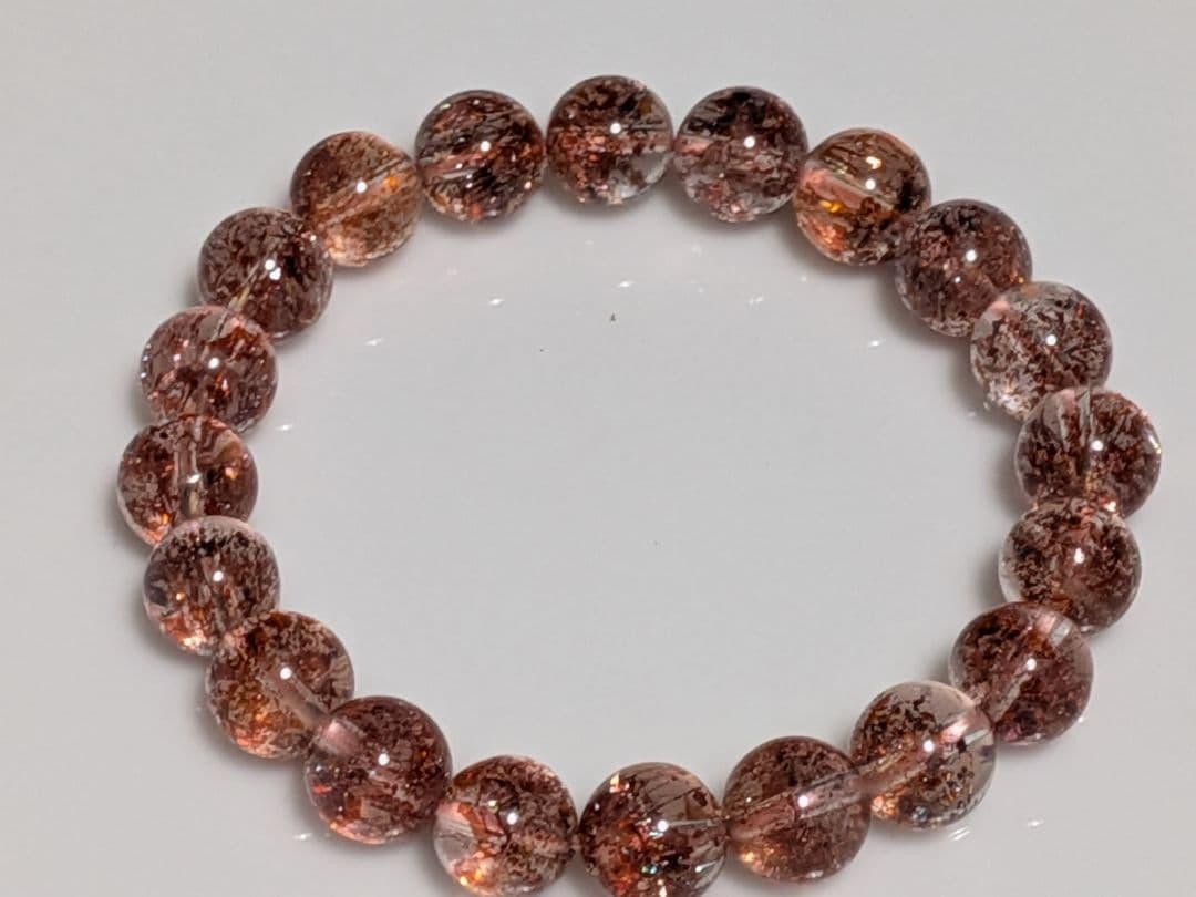 パワーストーン　天然石　レッドスーパーセブン　8mm　14cm　No.588