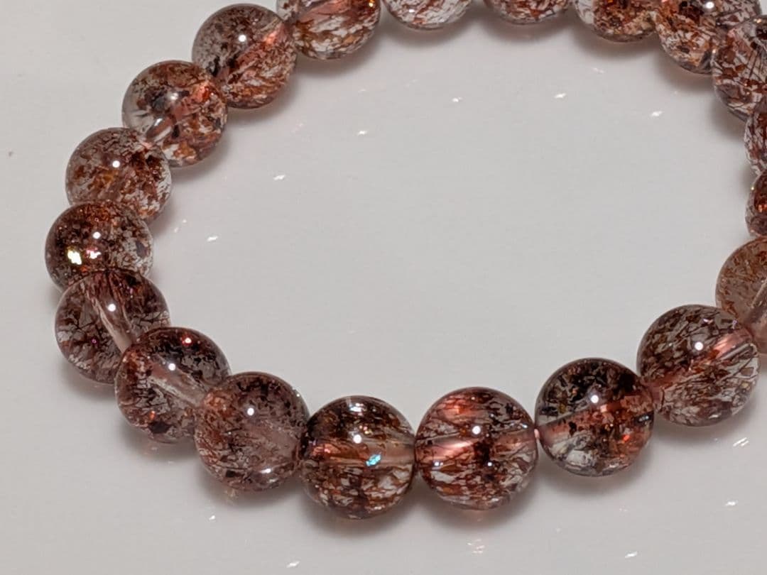 パワーストーン　天然石　レッドスーパーセブン　8mm　14cm　No.588