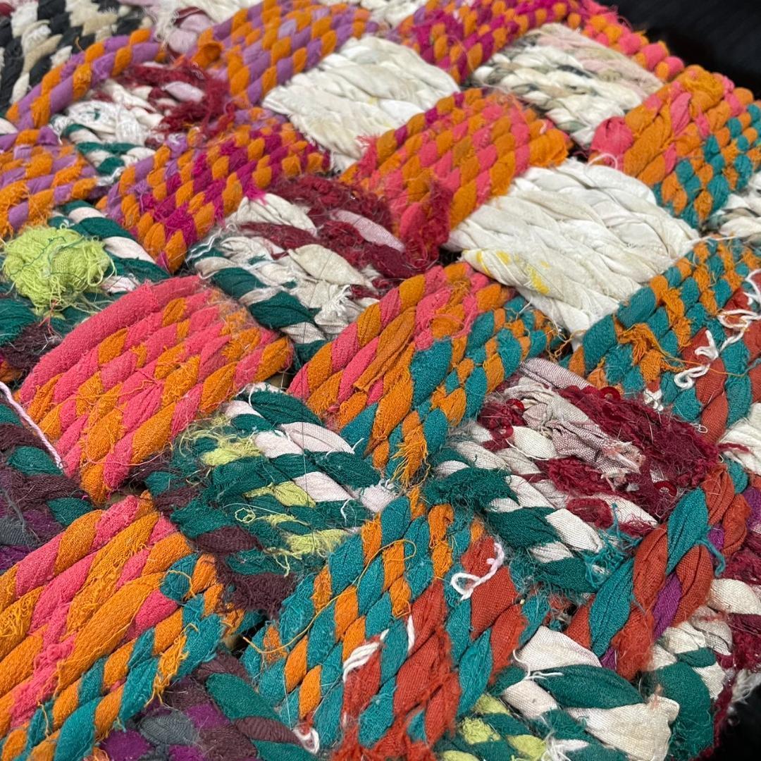 美品 モロッコ ジュート 手編み 収納ボックス インテリア