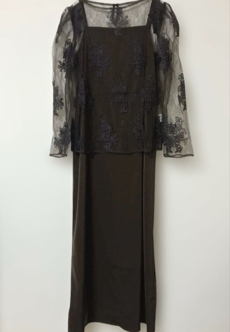 人気　ニアナ　マルチレイヤードセットドレス ブラウン　M