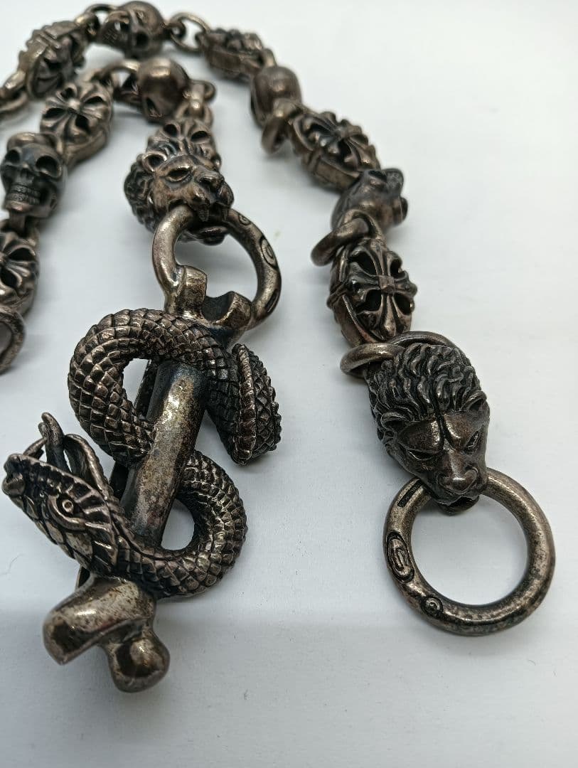 ガボールタイプ ウォレットチェーン 2本セット ウォレット2個付 シルバー925