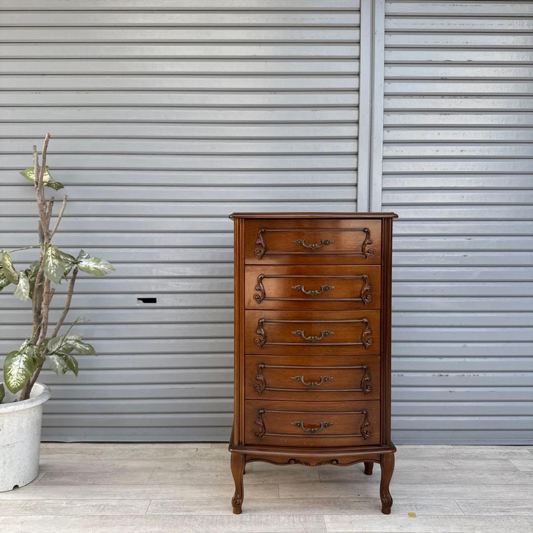 イタリア製 猫脚 5段チェスト 高級家具