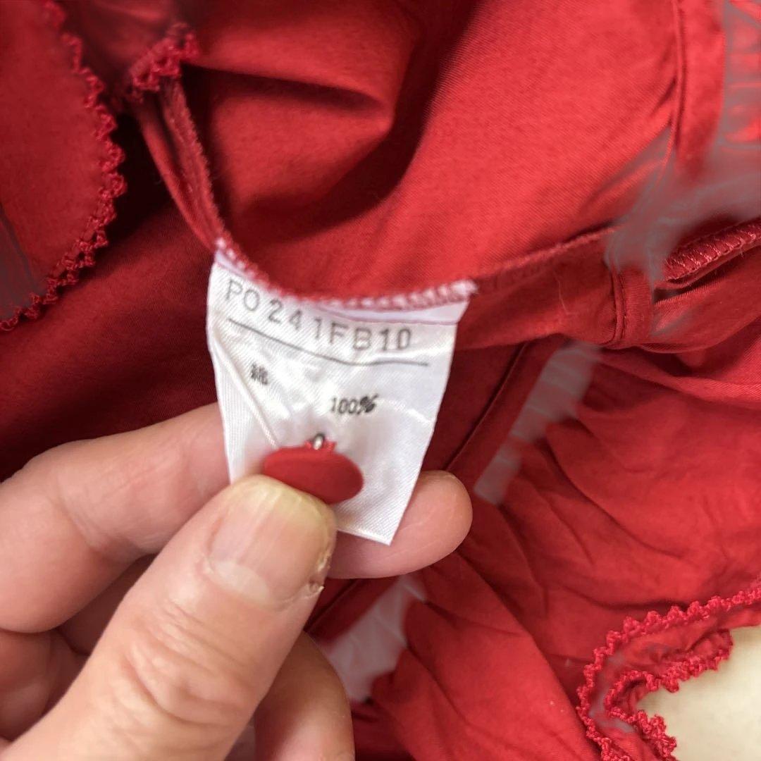 サブちゃん　新品INGEBORGインゲボルグ赤いフリル付き長袖ブラウス