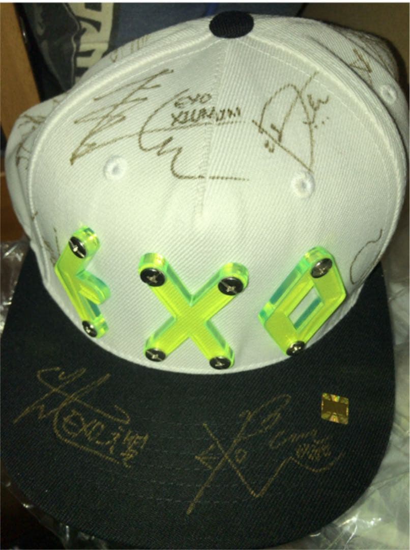 EXO サイン　直筆　公式キャップ　帽子　グッズ