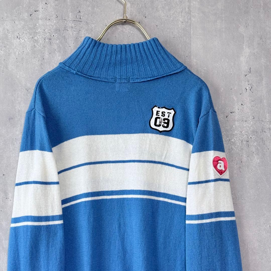 アルチビオ archivio ハイネックセーター ニット カシミア混 ブルー M