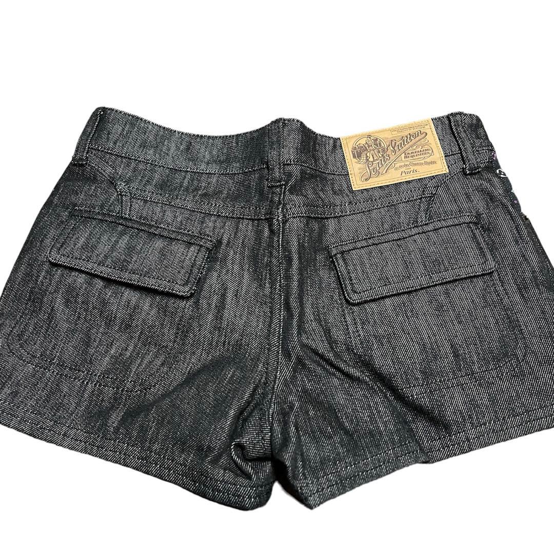 ルイヴィトン　LOUIS VUITTON ブラックデニム　ショートパンツ可愛い