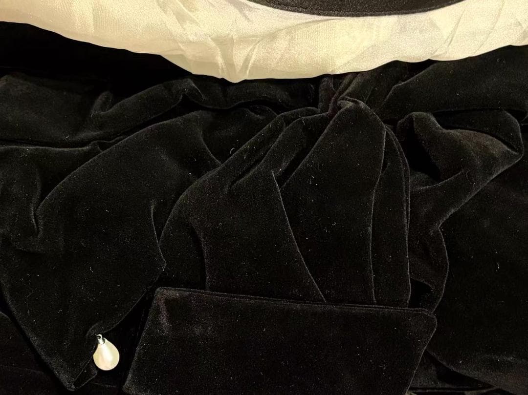 M オケージョン 配色シアーリボンベロアワンピース SALON by Chico