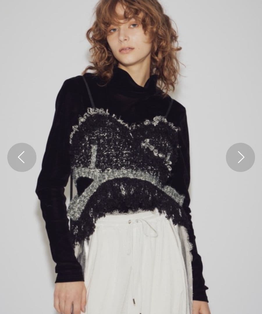 LA BELLE ETUDE ラベルエチュード　ミックスツイードニットビスチェ黒