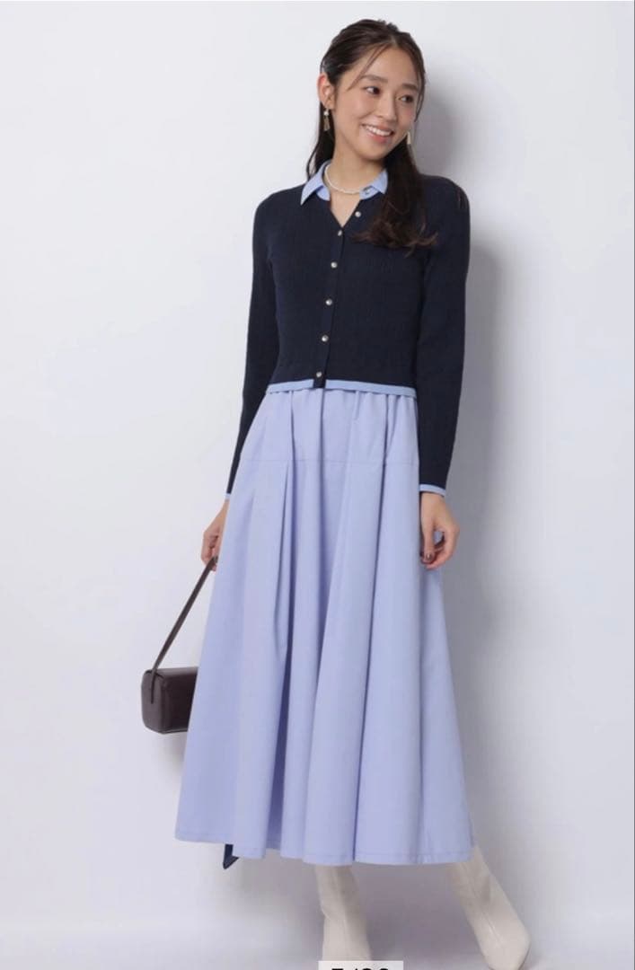 ジャスグリッティー　新作完売カラー鹿沼さん着用定価以下上品ドッキングワンピース