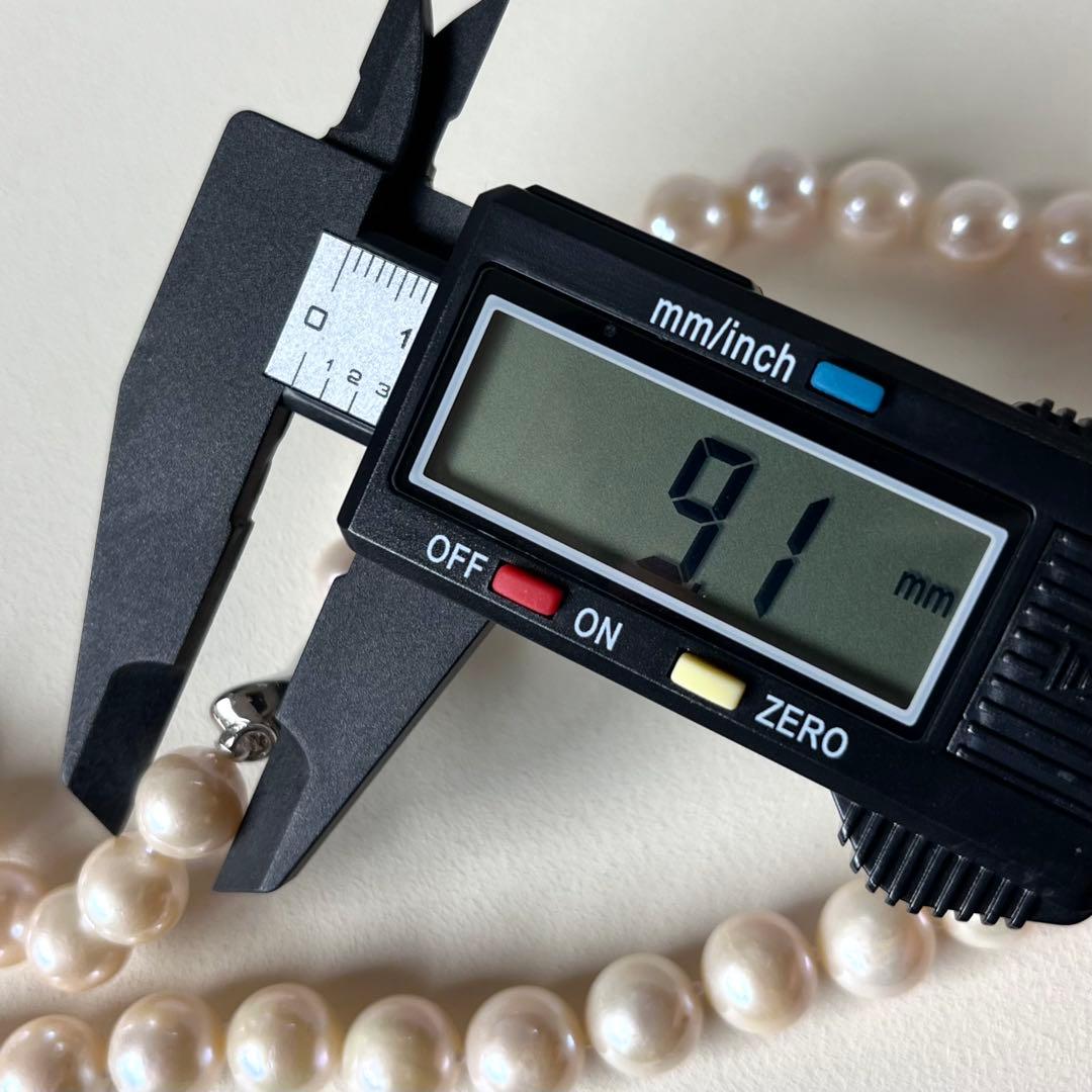 テリ強◆大珠◆本真珠 9.1-10.2㎜ ネックレス 925刻印
