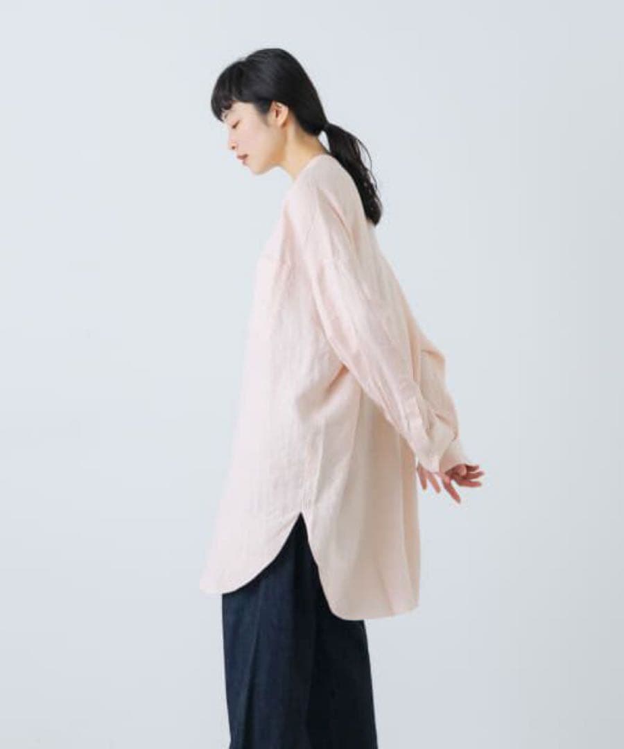 かぐれ リネンチュニックシャツ ピンク アーバンリサーチドアーズ リネン 麻