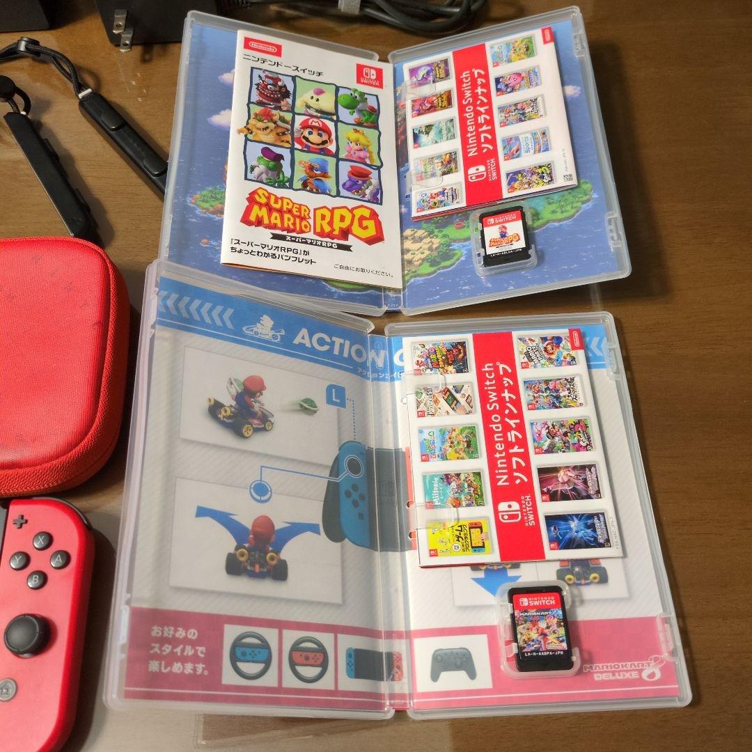 Nintendo Switch 赤色 本体 + ゲームソフト　マリオカート他