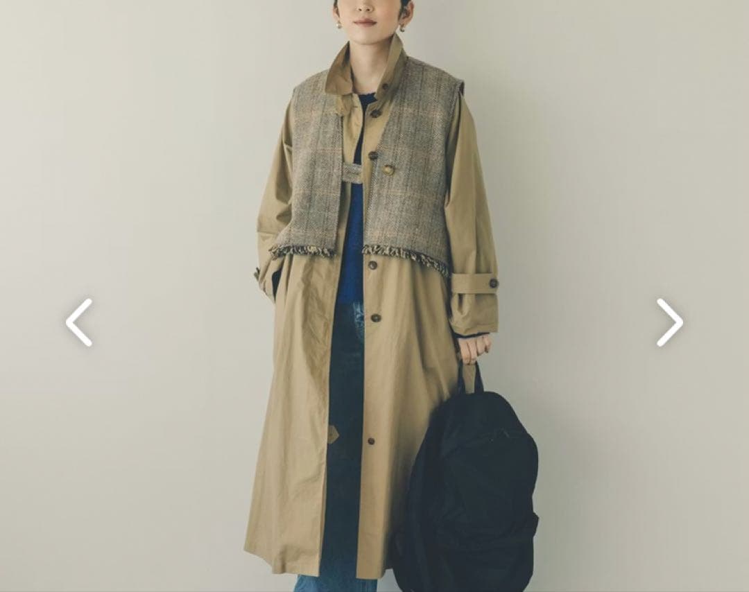 【新品 未開封】ヘリンボーン柄のウールベスト / よしいちひろさんコラボ