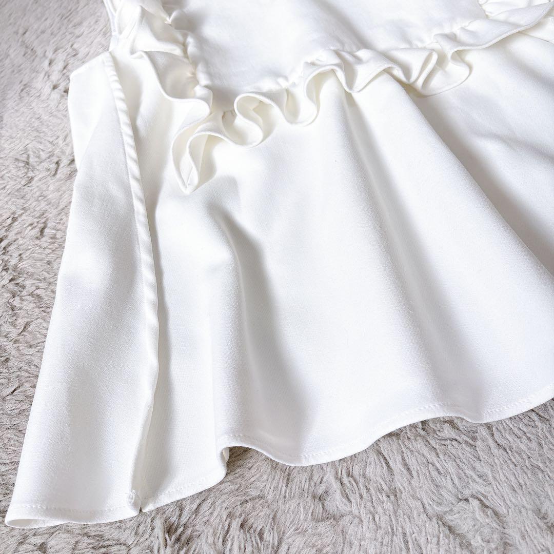 美品✨23ss YOKO CHAN フリルトリムパールトップス　ノースリーブ