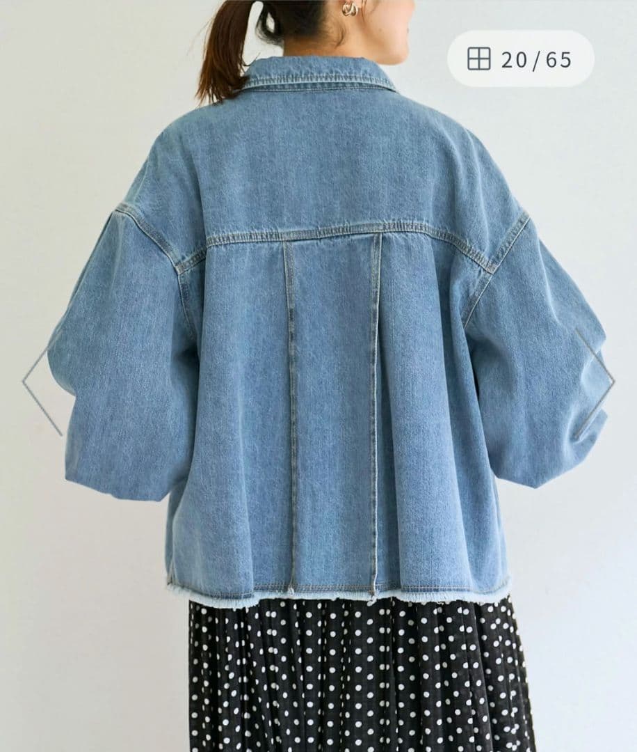 新品★ビアズリー パフ袖デニムジャケット<FRIPIER>